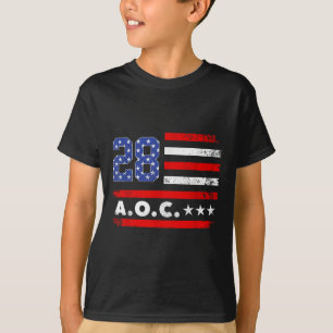 T-shirt Aoc 2028 A.o.c. 2028 Pour Président American Flag