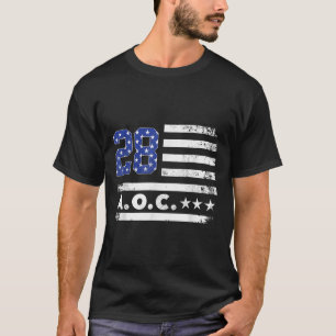 T-shirt Aoc 2028 A.o.c. 2028 Pour Président American Flag