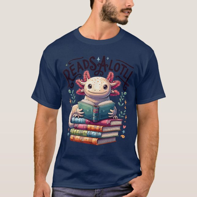 T-shirt Aolotl Books Readsalotl Reading Bookworm Boys Girl (Devant)