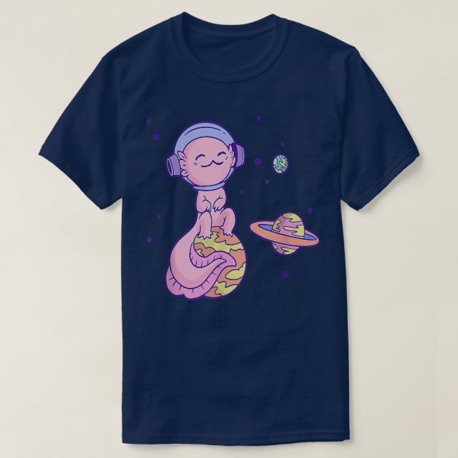 T-shirt Aolotl Kawaii Space Galay Planètes Aolotl Astronau (Design devant)