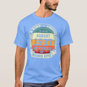 T-shirt Août 1937 85e Anniversaire Cadeau 85 Ans D'Être E