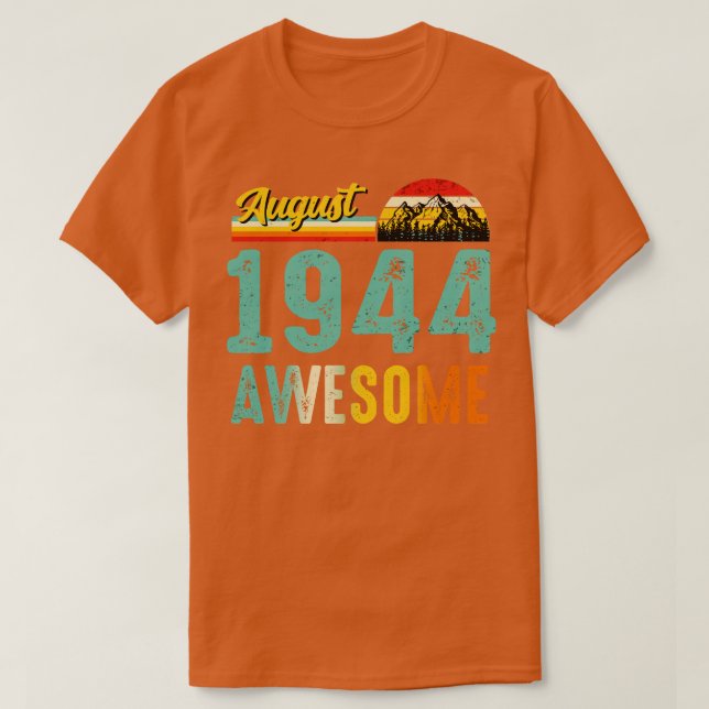 T-shirt Août 1944 Anniversaire Vintage Août 1944 (Design devant)