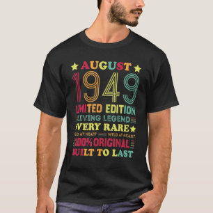 T-shirt Août 1949 1949 73 Ans 73ème Anniversaire 2
