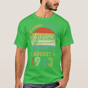 T-shirt Août 1963 Vintage 60 ans Retro 60e anniversaire
