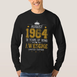 T-shirt Août 1964 58 Ans D'Être Impressionnant