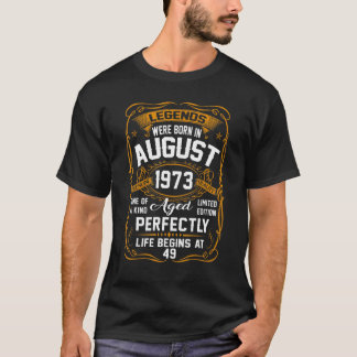 T-shirt Août 1973 49e anniversaire 49 ans Hommes 1