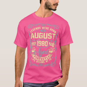 T-shirt Août 1980 42e cadeau d'anniversaire 42 ans Hommes 