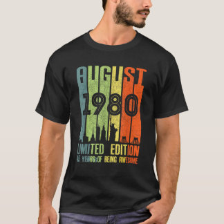 T-shirt Août 1980 45 Anniversaire 45 Anniversaire 1980 Ann
