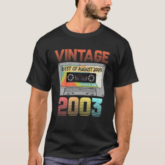 T-shirt Août 2003 18E Anniversaire Retro Vintage 2003 Nais