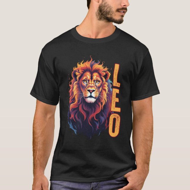 T-shirt Août Anniversaire Leo Lion Pride Graphisme Mens Zo (Devant)