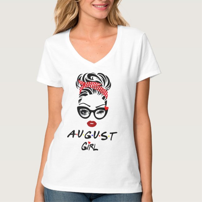 T-shirt Août Femme Wink Eye Femme Face Wink Eyes Dame (Devant)