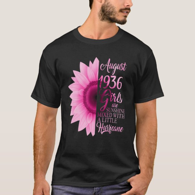 T-shirt Août Fille 1936 86 Ans D'Être Sunshine Mixte (Devant)