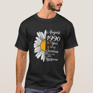 T-shirt Août Fille 1990 T 31 Ans 31 Ans Cadeau