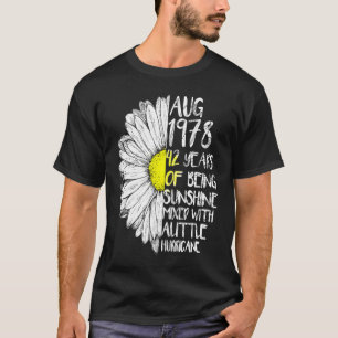 T-shirt AOÛT Fille Fabriquée En 1978 42ème ouragan Sunshin