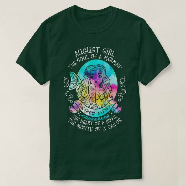 T-shirt Août Fille L'Âme D'Une Sirène (Design devant)