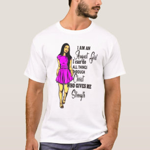 T-shirt Août Fille Toutes Les Choses Par Le Christ Jésus F