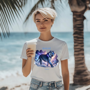 T-shirt Août Mois de naissance Esprit animal Tigre cadeau 