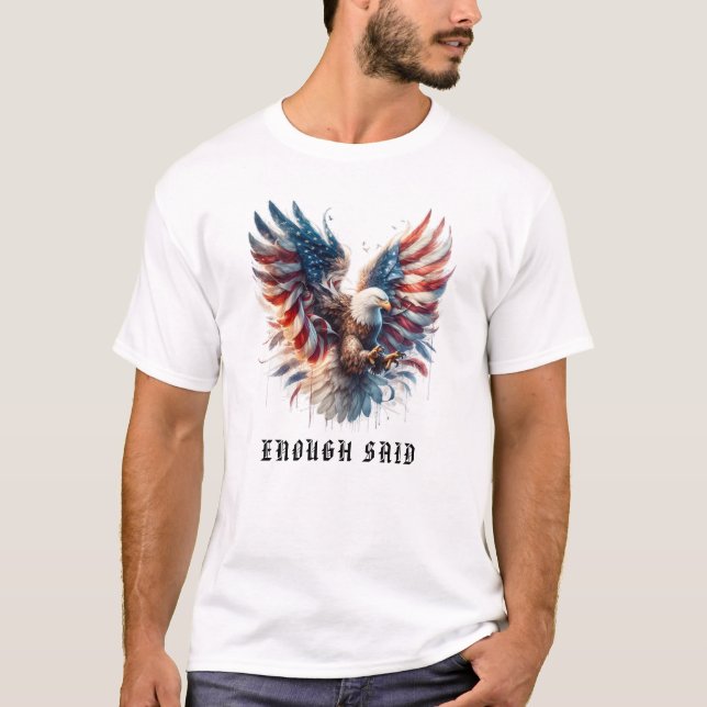 T-shirt *~* AP16 Artsy American Flag Bald EAGLE USA (Devant)