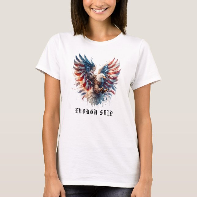 T-shirt *~* AP16 Artsy American Flag Bald EAGLE USA (Devant)
