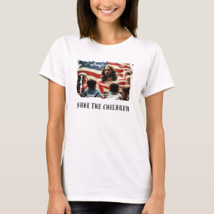T-shirt *~* AP27 Drapeau Patriotique Chrétien Enfants Jésu