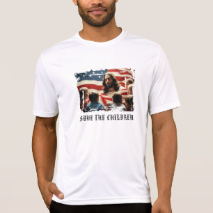 T-shirt *~* AP27 Enfants chrétiens patriotiques Drapeau Jé
