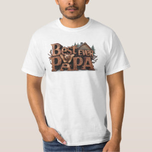 T-shirt *~* AP86 BEST EVER PAPA Fête des pères Rustique