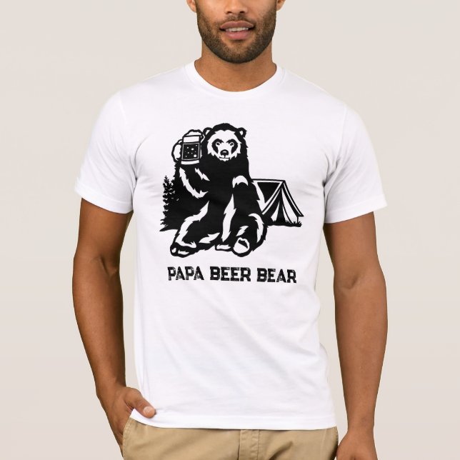 T-shirt *~* AP86 Camping PAPA Fête des pères de l'ours à b (Devant)