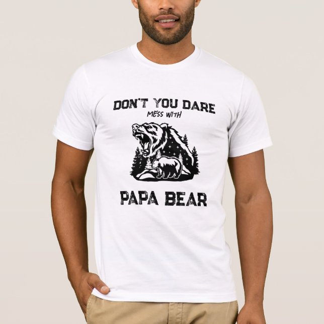 T-shirt *~* AP86 Roaring PAPA BEAR Stars Fête des pères (Devant)