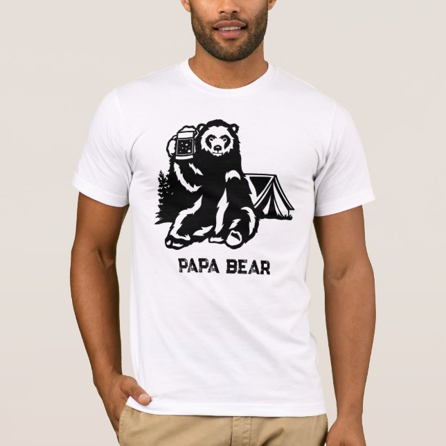 T-shirt *~* AP86 Toast de bière Camping PAPA Fête des père (Devant)