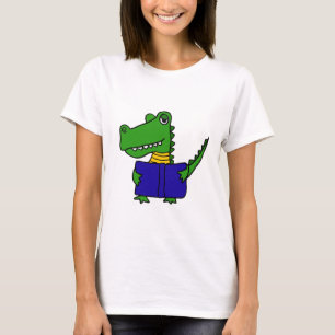 T-shirt AP alligator drôle lisant un livre