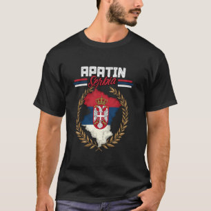 T-shirt Apatin Serbie Voyage Drapeau Serbe Carte Srbija