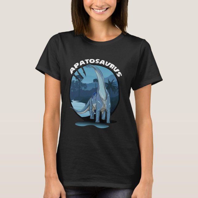 T-shirt Apatosaurus Dinosaur Design Avec Arrière - plan (Devant)