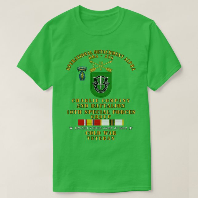 T-shirt APD 236 C Co 2nd Bn 10th SFG w COLD SVC (Design devant)