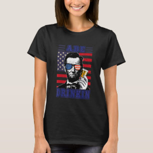 T-shirt Ape Drinkin 4 juillet Abraham Lincoln Patriot Us