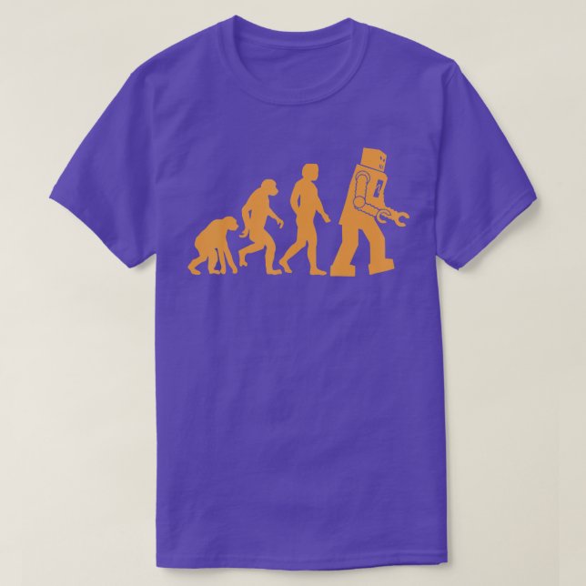 T-shirt Ape préhistorique de singe à l'homme à Robot Evolu (Design devant)