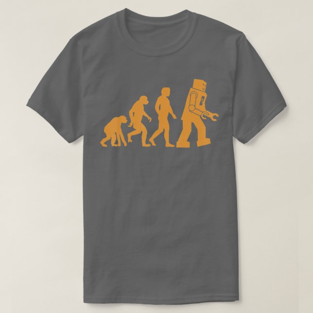 T-shirt Ape préhistorique de singe à l'homme à Robot Evolu (Design devant)