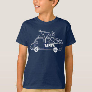 T-shirt Aperçu camion de Noël Père Noël vue côté voiture