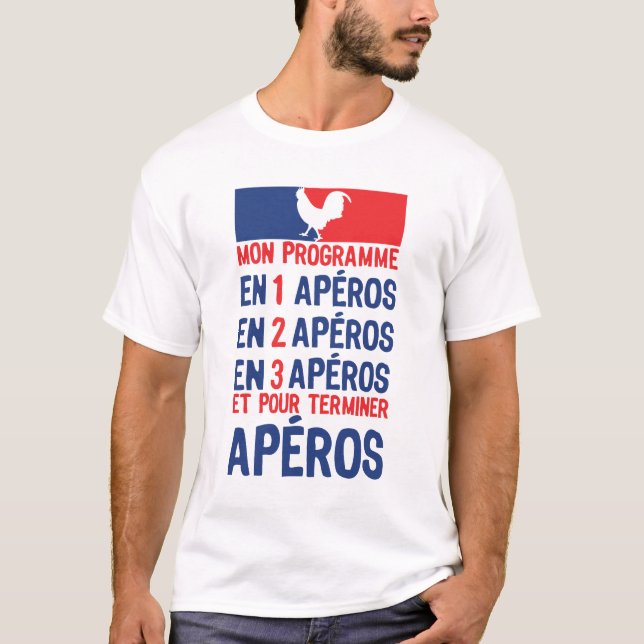 T-shirt apero alcool election gouvernement programme coq f (Devant)