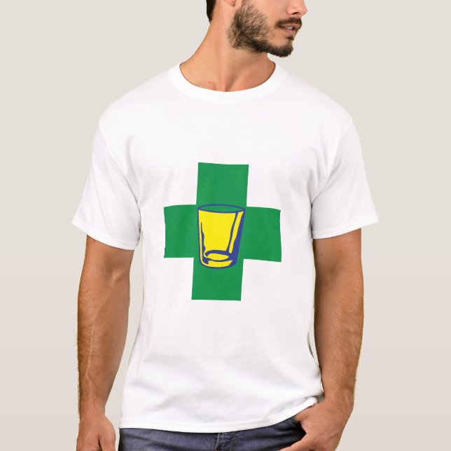 T-shirt apero alcool medecine 2 therapeutique verre croix  (Devant)