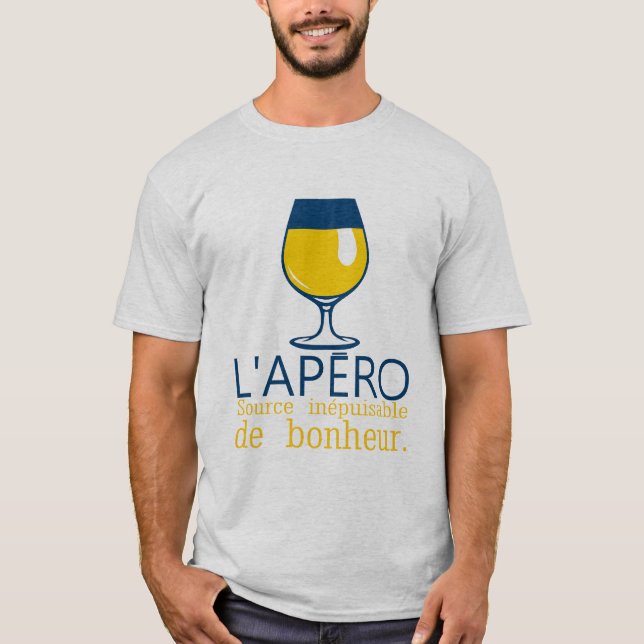 T-shirt apero jaune pastis 51 source inepuisable bonheur h (Devant)