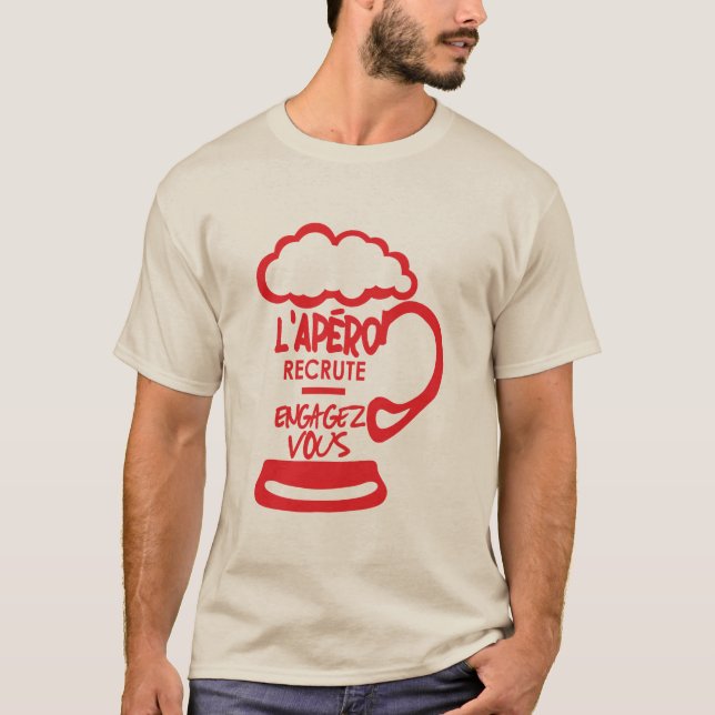 T-shirt apero recrute engagez vous alcool humour biere (Devant)