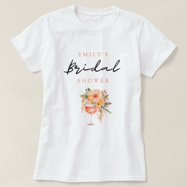T-shirt Aperol Spritz Floral Shower de Mariage (Design devant)
