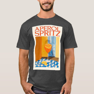 T-shirt Aperol spritz peinture minimaliste poster