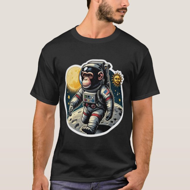 T-SHIRT APES EN MARCHE SPATIALE SUR LA LUNE 10 (Devant)