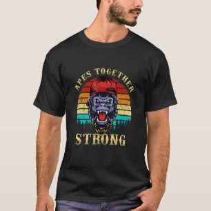 T-shirt Apes Strong Together Ape Retro Vintage Sunset