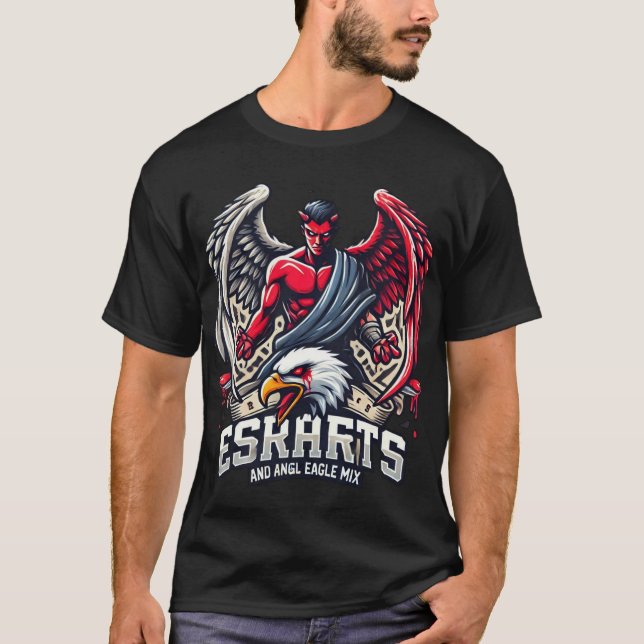 T-shirt Apex infernal : Emblème hybride d'aigle diable (Devant)