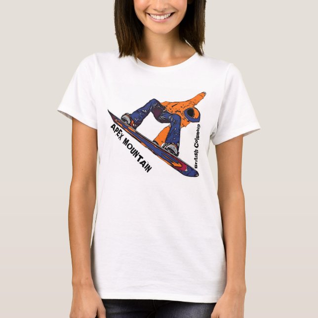 T-shirt Apex Mountain BC Canada Char pour dames (Devant)