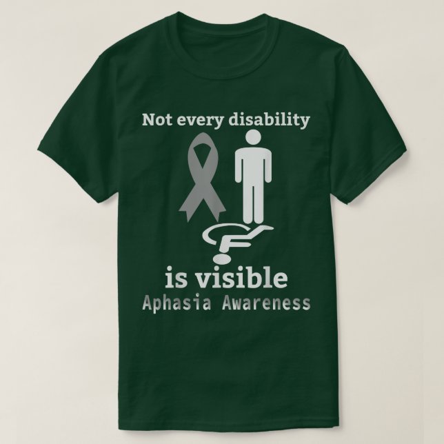T-shirt Aphasia Awareness Grey Ribbon Support  (Design devant)