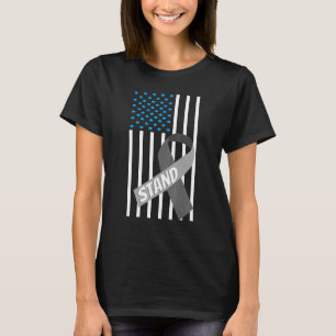 T-shirt Aphasia Usa Drapeau gris Ribbon Aphasie Sensibilis