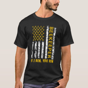 T-shirt Apiculteur Hommes Femmes Drapeau américain Abeille